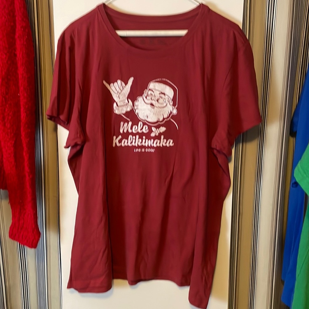 Mele kalikimaka Red color Life is Good size xl